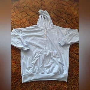 Light blue Calmlily snap hoodie